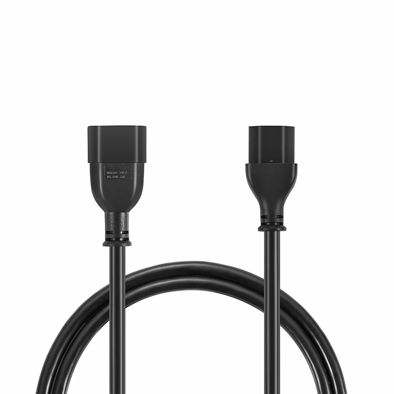 FyberOptix 3ft (0.9m) IEC60320 C14 to IEC60320 C13 18AWG 250V/10A Power Extension Cord, Black