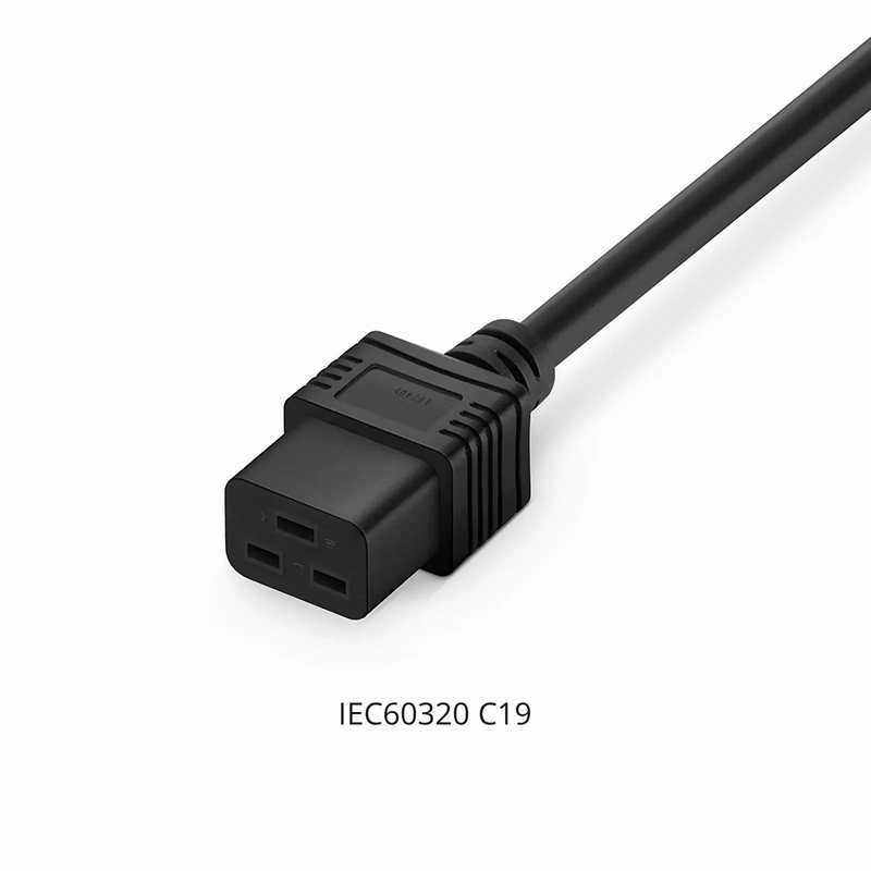 FyberOptix 6ft (1.8m) IEC60320 C14 to IEC60320 C19 14AWG 250V/15A Power Cord, Black
