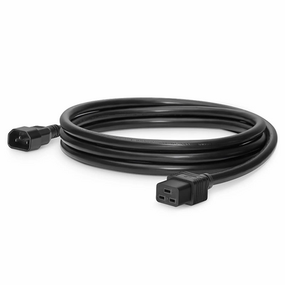 FyberOptix 10ft (3m) IEC60320 C14 to IEC60320 C19 14AWG 250V/15A Power Cord, Black
