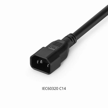 FyberOptix 10ft (3m) IEC60320 C14 to IEC60320 C19 14AWG 250V/15A Power Cord, Black