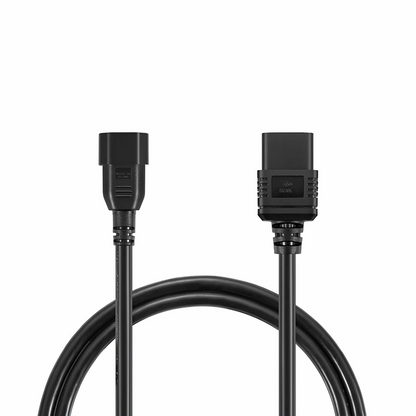 FyberOptix 10ft (3m) IEC60320 C14 to IEC60320 C19 14AWG 250V/15A Power Cord, Black