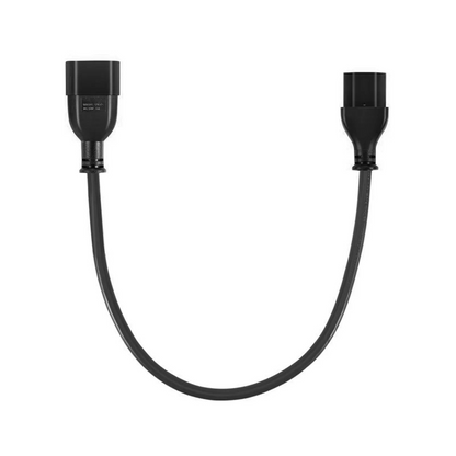 FyberOptix 1ft (0.3m) IEC60320 C14 to IEC60320 C13 Heavy-Duty 14AWG 250V/15A Power Extension Cord, Black