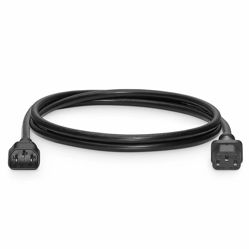 FyberOptix 6ft (1.8m) IEC60320 C14 to IEC60320 C13 18AWG 250V/10A Power Extension Cord, Black