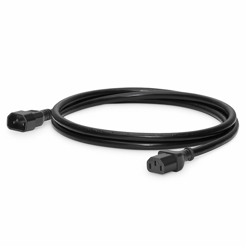 FyberOptix 6ft (1.8m) IEC60320 C14 to IEC60320 C13 18AWG 250V/10A Power Extension Cord, Black