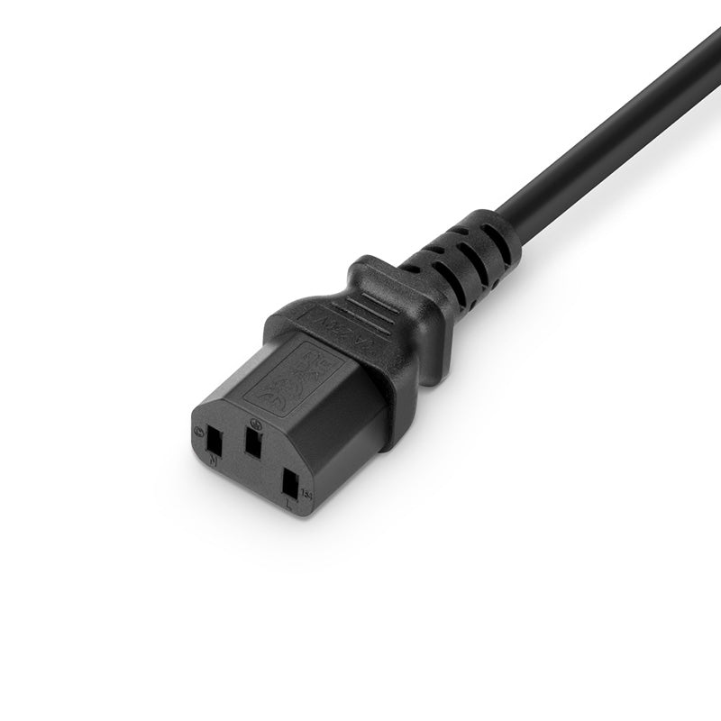 FyberOptix 4ft (1.2m) BS 1363 to IEC60320 C13 3 x 1.0mmÂ² 250V/10A Power Cord, Black