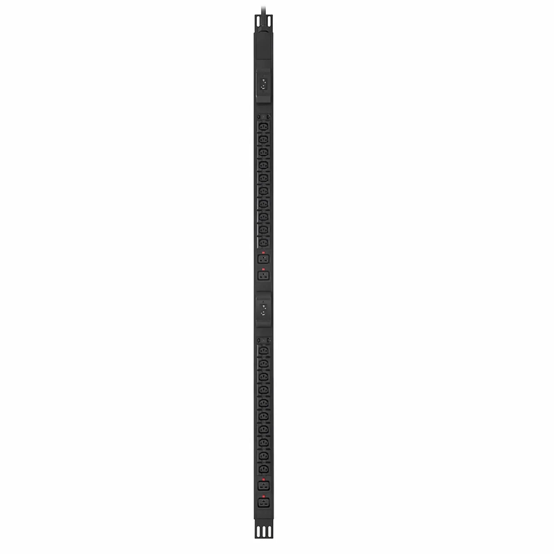 FyberOptix 7.36kW Single-Phase 32A/230V Basic Rack PDU, 20 x C13 & 4 x C19 Outlets, IEC309 32A 2P + E Plug, 10ft Cord, 0U Vertical