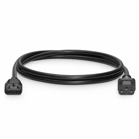 FyberOptix 6ft (1.8m) IEC60320 C14 to IEC60320 C13 17AWG 250V/10A Power Extension Cord, Black