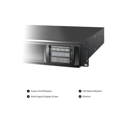 FyberOptix APC Smart-UPS X, Line Interactive, 1500VA/1350W, 120V, 8 x NEMA 5-15R Outlets, SmartConnect & SmartSlot, 1 Replaceable Battery Module Included, Rack 2U/Tower Convertible