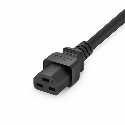 FyberOptix 3ft (0.9m) IEC60320 C14 to IEC60320 C21 Heavy-Duty 14AWG 250V/15A Power Cord, Black