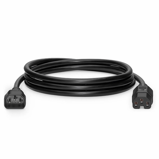 FyberOptix 10ft (3m) IEC60320 C14 to IEC60320 C15 14AWG 250V/15A Power Cord, Black