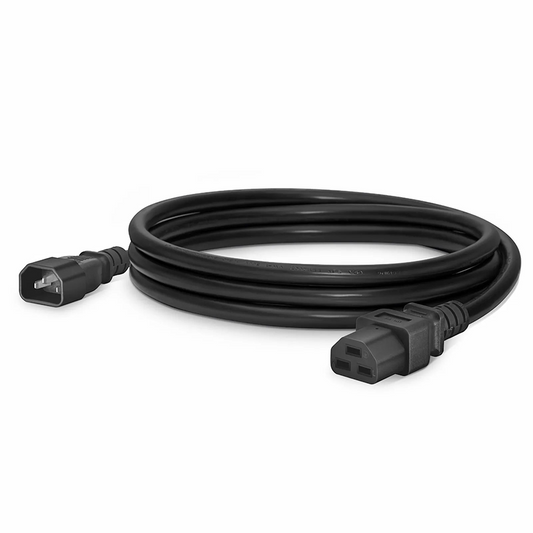 FyberOptix 10ft (3m) IEC60320 C14 to IEC60320 C21 Heavy-Duty 14AWG 250V/15A Power Cord, Black