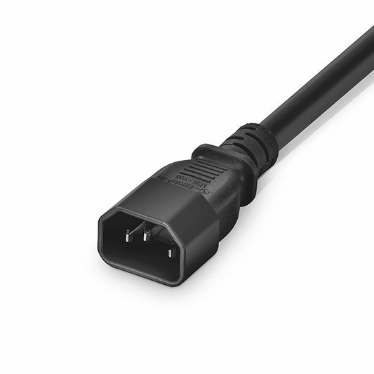 FyberOptix 6ft (1.8m) IEC60320 C14 to IEC60320 C21 Heavy-Duty 14AWG 250V/15A Power Cord, Black