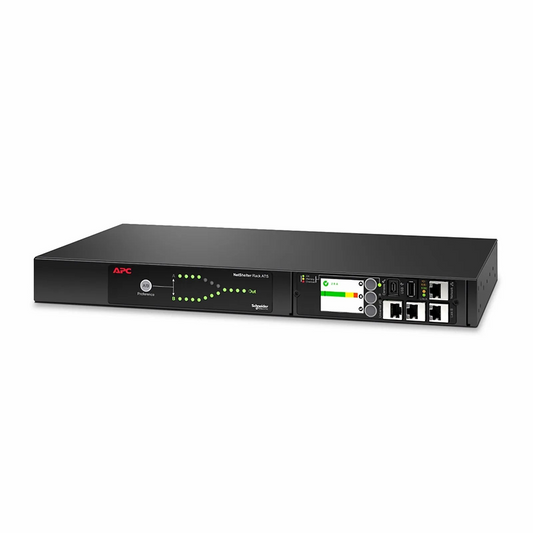 FyberOptix APCÂ® NetShelter Rack Automatic Transfer Switch, 1U, 20A, 208V, 2 C20 IN, 8 C13, 1 C19 OUT