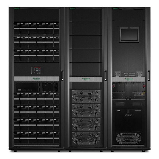 FyberOptix APC Symmetra PX UPS, 100kW Scalable to 250kW with Power Modules, 400/480V, Hard Wire 4-wire Output (3PH+ G) & 5-wire Output (3PH+ N+ G), Parallel up to 4UPSs, Modular Architecture