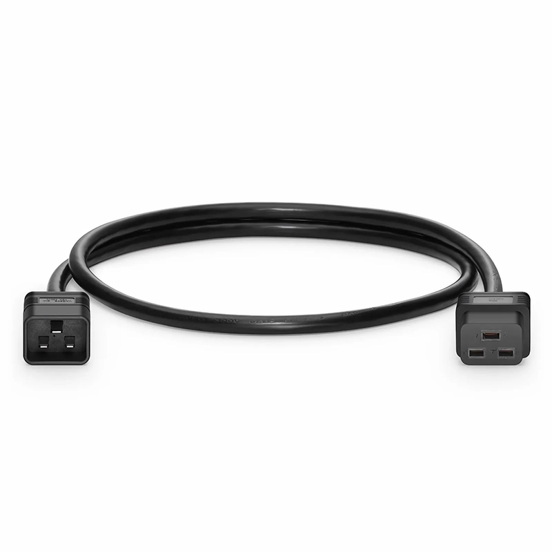 FyberOptix 4ft (1.2m) IEC60320 C20 to IEC60320 C19 12AWG 250V/20A Power Extension Cord, Black