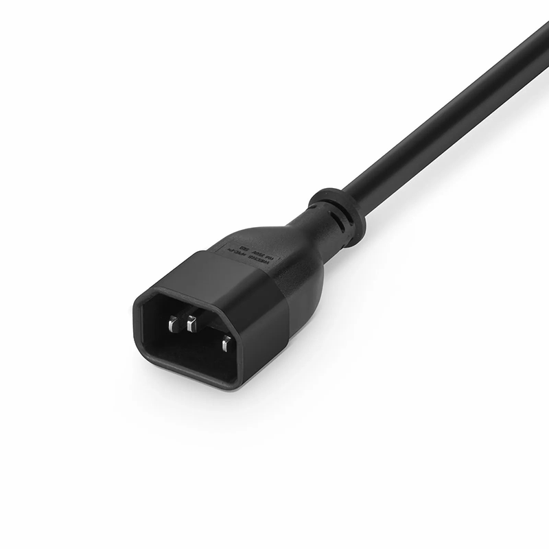 FyberOptix 3ft (0.9m) IEC60320 C14 to IEC60320 C13 16AWG 250V/13A Power Extension Cord, Black