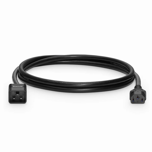 FyberOptix 6ft (1.8m) IEC60320 C20 to IEC60320 C13 14AWG 250V/15A Power Cord, Black