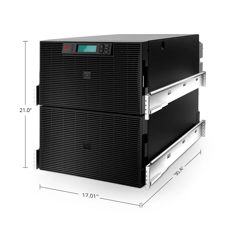 FyberOptix APC Smart-UPS RT, 20kVA/16kW, 208V, 4 x L6-20R & 2 x L6-30R NEMA Outlets, LCD & SmartSlot, 4 Replaceable Battery Modules Included, Rack 12U