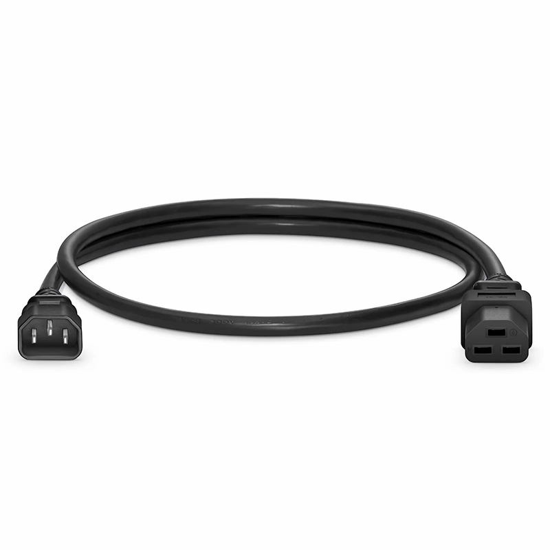 FyberOptix 3ft (0.9m) IEC60320 C14 to IEC60320 C21 Heavy-Duty 14AWG 250V/15A Power Cord, Black