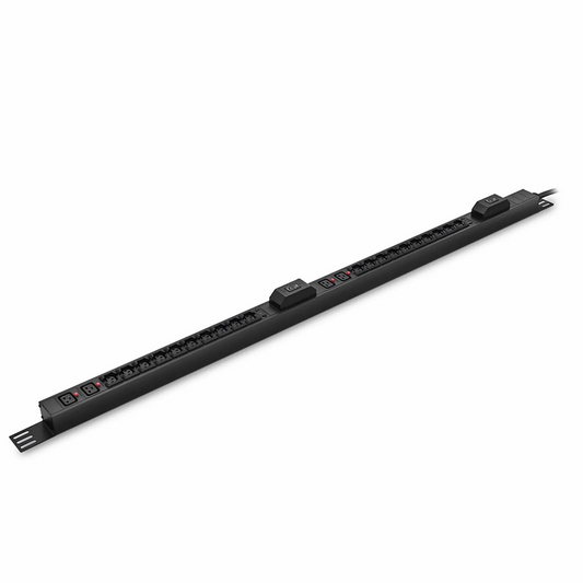 FyberOptix 7.36kW Single-Phase 32A/230V Basic Rack PDU, 20 x C13 & 4 x C19 Outlets, IEC309 32A 2P + E Plug, 10ft Cord, 0U Vertical