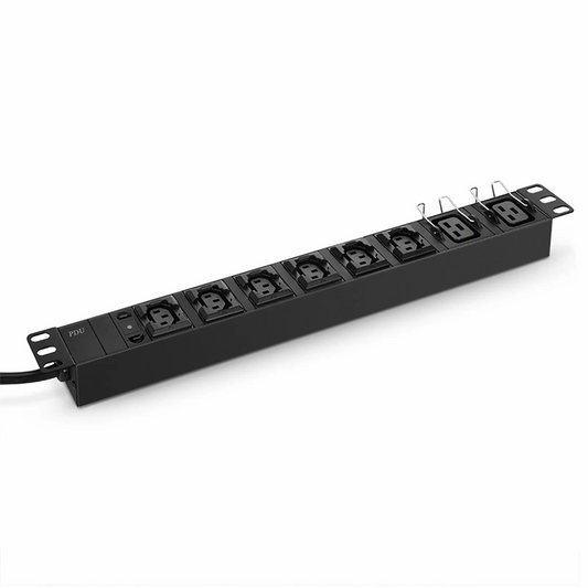 FyberOptix 1.92kW Single-Phase 16A/120V Basic Rack PDU, 6 x C13 & 2 x C19 Outlets, IEC320 C20 Plug, 10ft Cord, 1U Rack-Mount