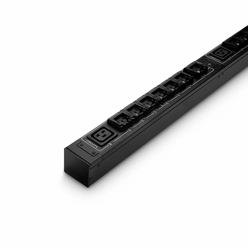 FyberOptix 21.06kW 3-Phase 32A/380V Switched Rack PDU, 21 x C13 & 3 x C19 Outlets, IEC309 32A 3P+N+E Plug, 10ft Cord, 0U Vertical