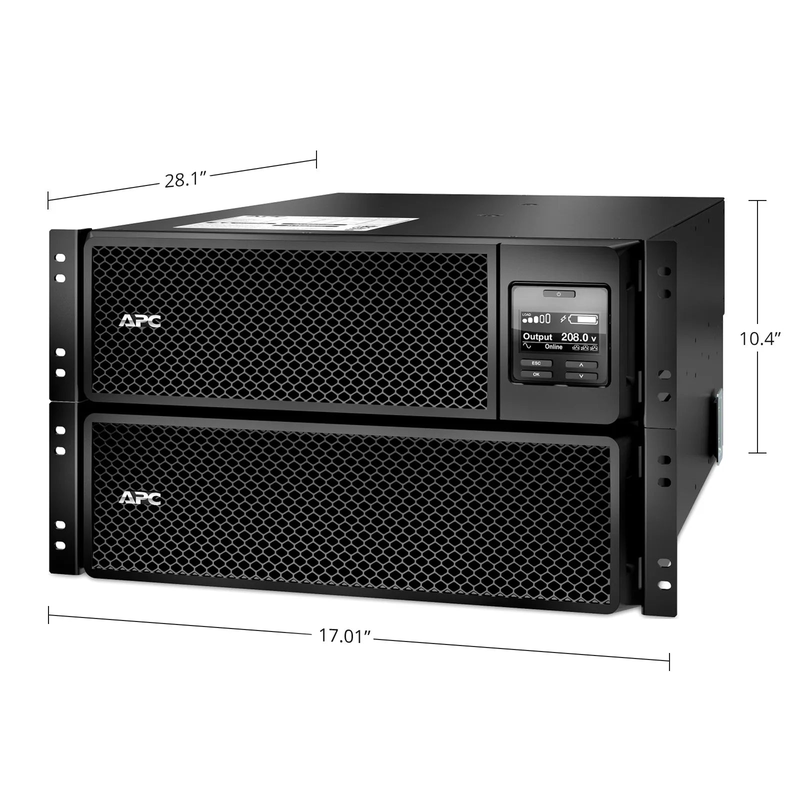 FyberOptix APC Smart-UPS On-line, 8kVA/8kW, 208V, 4 x L6-20R & 2 x L6-30R NEMA Outlets, Network Card & SmartSlot, 4 Replaceable Battery Modules Included, Rack 6U/Tower Convertible