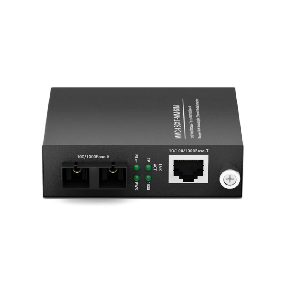 FyberOptix Managed 1x 10/100/1000Base-T RJ45 to 1x 100/1000Base-X Multimode SC Duplex 850nm 550m Gigabit Ethernet Media Converter, Slide-in Module, British Plug Standard