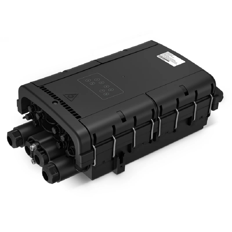 FyberOptix Fully Pre-Terminated Fiber Distribution Hub Box for Quick ODN, 1 Uncut Port, 2 Branch Ports and 8 SC/APC Hardened Adapters, Mechanical Seal, Supports 1:2/1:4/1:8 Mini Splitters, PP+GF, IP68, Wall/Pole/Aerial Mount, Indoor/Outdoor