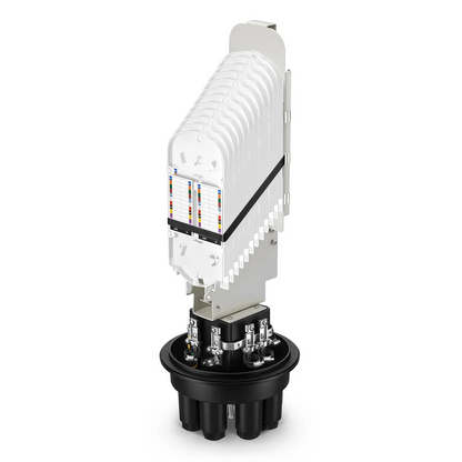 FyberOptix 288 Fibers 1In-6Out Dome Fiber Optic Splice Closure, Mechanical Seal, with 1 Pre-installed Fusion Splice Tray