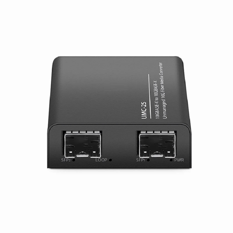 FyberOptix Mini Unmanaged 1x 10GBase-X to 1x 10GBase-X 2SFP+ 10Gigabit Fiber Media Converter, European Plug Standard
