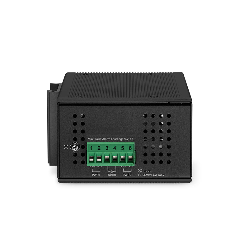 FyberOptix Industrial Unmanaged 2x 10/100/1000Base-T RJ45 to 2x 100/1000Base-X SFP Gigabit PoE++ Ethernet Media Converter