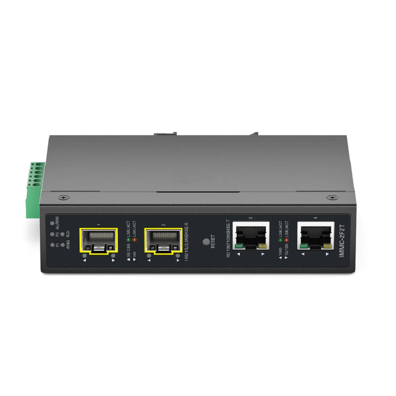 FyberOptix Industrial Managed 1x 10/100/1000Base-T RJ45 to 1x 100/1000/2500Base-X SFP Gigabit Ethernet Media Converter