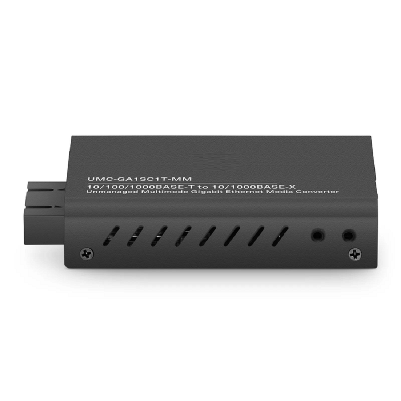 FyberOptix Mini Unmanaged 1x 10/100/1000Base-T RJ45 to 1x 100/1000Base-X Multimode SC 850nm 220/550m Gigabit Ethernet Media Converter, American Plug Standard