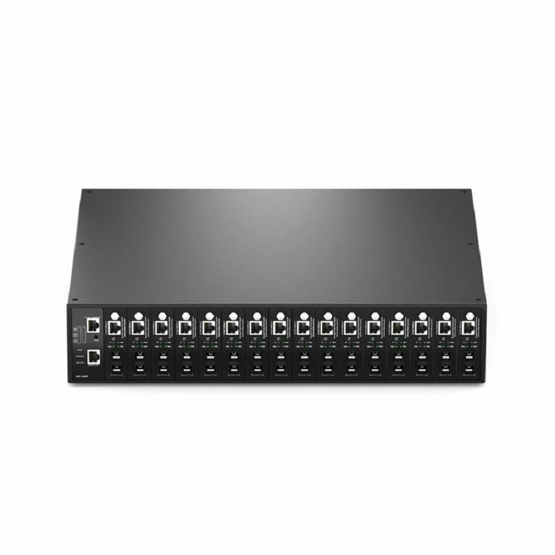 FyberOptix 16 Managed Media Converter Chassis, 2U Rack Mount, Single Power AC 100-240V