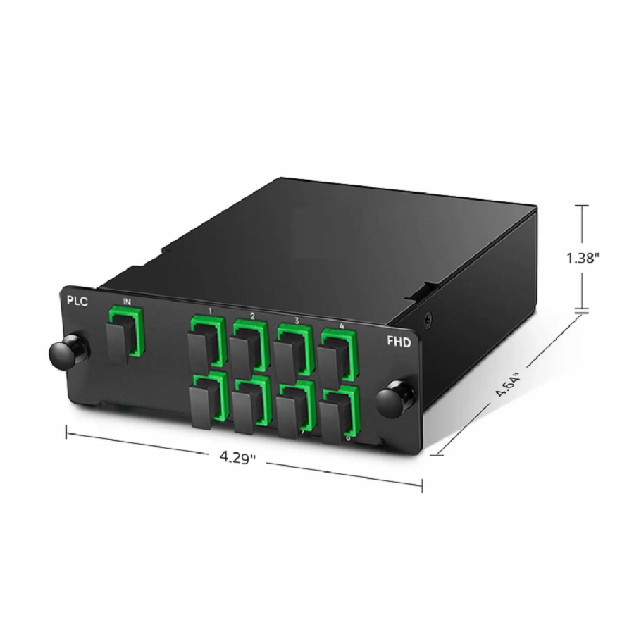 FyberOptix 1 x 8 PLC Fiber Splitter, Standard FHDÃ¢â€žÂ¢ Cassette SC/APC, Singlemode, for Optical LAN