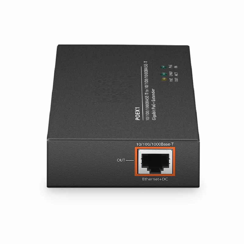 FyberOptix 2 Ports 10/100/1000M Gigabit PoE+ Extender, 1 in 1 out, Din-rail/Wall mountable, IEEE 802.3at/802.3af, 0 to 50Â°C