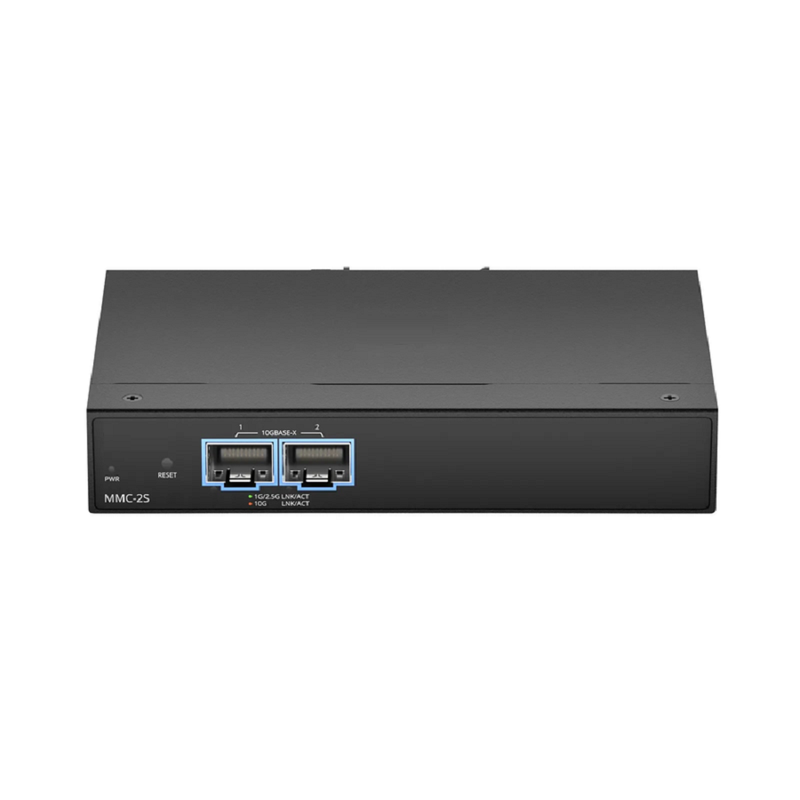 FyberOptix Managed 1x 10GBase-X to 1x 10GBase-X 2SFP+ 10Gigabit Ethernet Media Converter, British Plug Standard