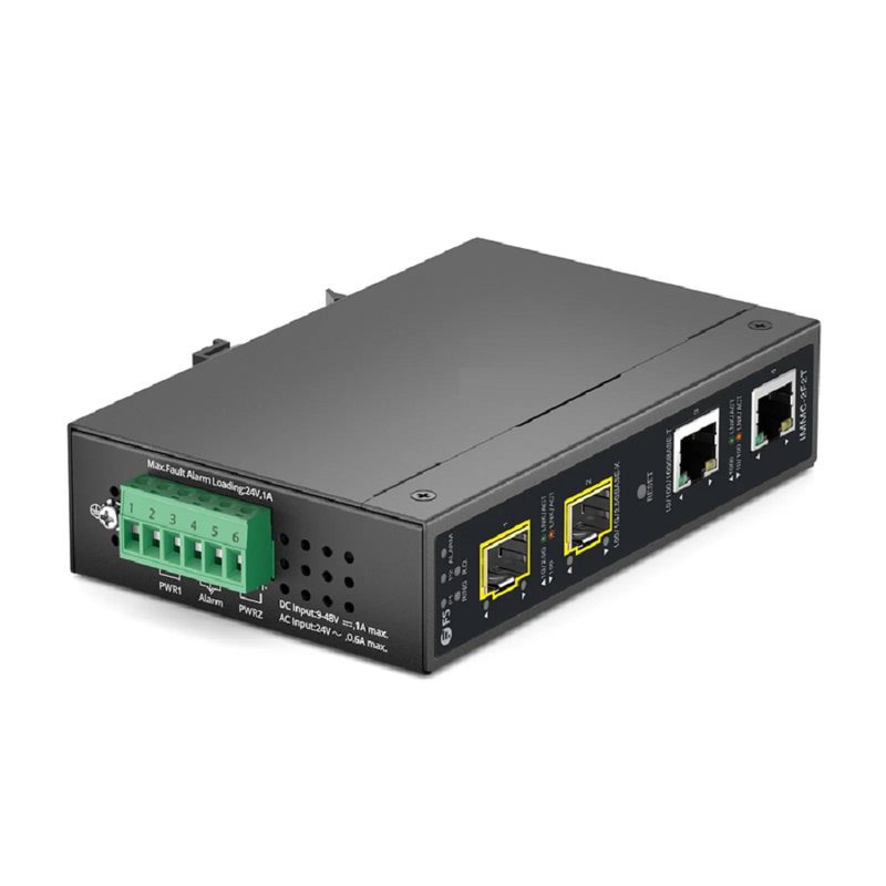 FyberOptix Industrial Managed 1x 10/100/1000Base-T RJ45 to 1x 100/1000/2500Base-X SFP Gigabit Ethernet Media Converter