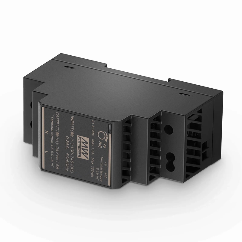 FyberOptix 30W 24VDC Ultra Slim Step-Shaped DIN Rail Industrial Power Supply