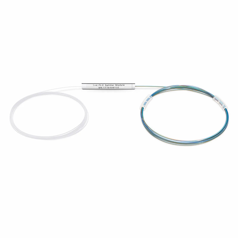 FyberOptix 1 x 4 PLC Fiber Splitter, Steel Tube, Bare Fiber 250ÃŽÂ¼m, No Connector, Singlemode