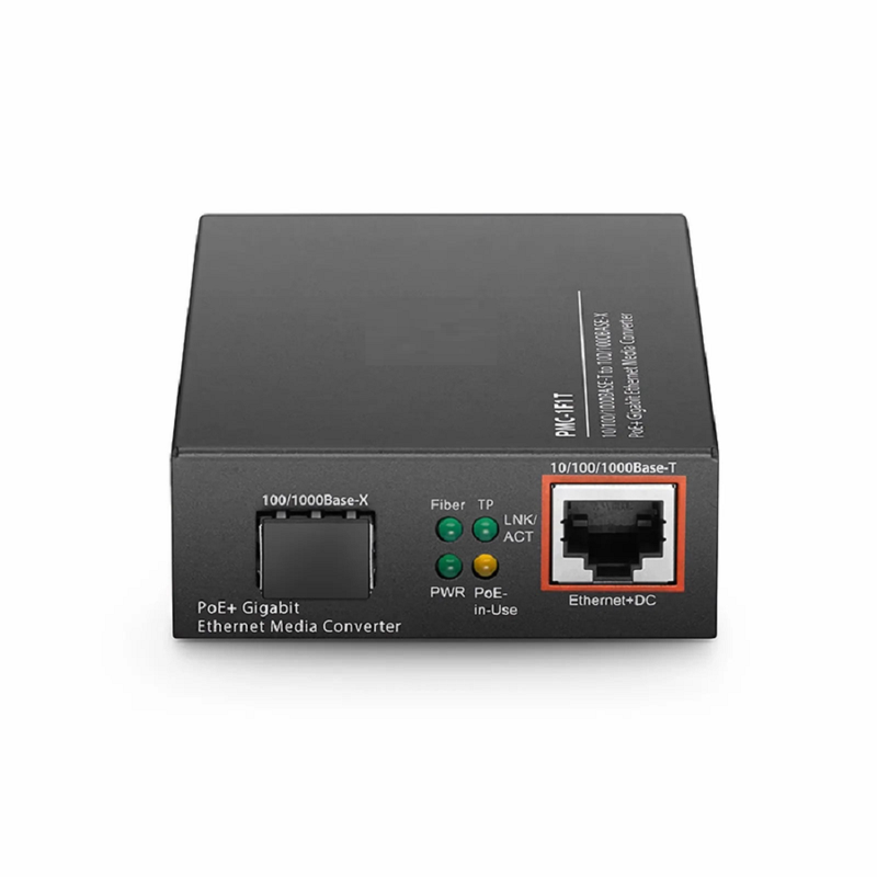 FyberOptix Unmanaged 1x 100M/1G/2.5G/5G/10GBase-T to 1x 10GBase-X SFP+ 10Gigabit Ethernet Media Converter, European Plug standard