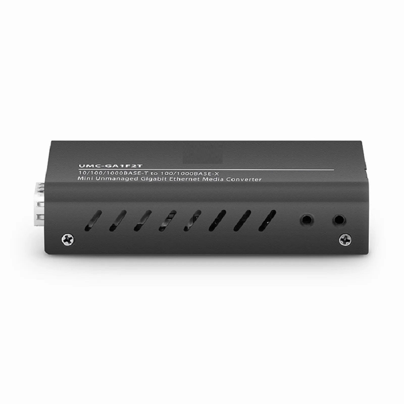 FyberOptix Mini Unmanaged 2x 10/100/1000Base-T RJ45 to 1x 1000Base-X SFP Gigabit Ethernet Media Converter, European Plug standard