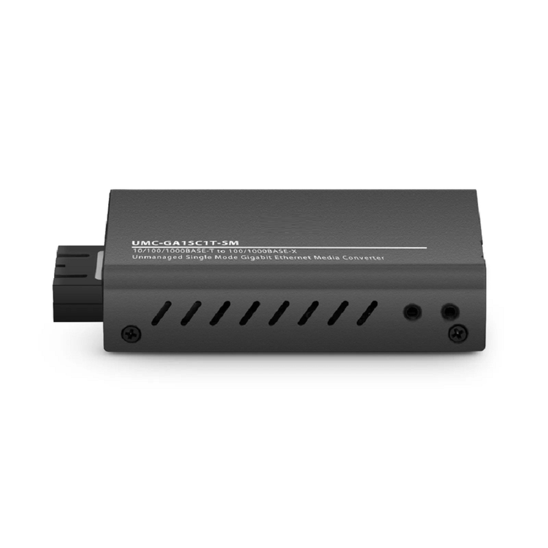 FyberOptix Mini Unmanaged 1x 10/100/1000Base-T RJ45 to 1x 100/1000Base-X Single Mode SC 1310nm 10km Gigabit Ethernet Media Converter, European Plug Standard