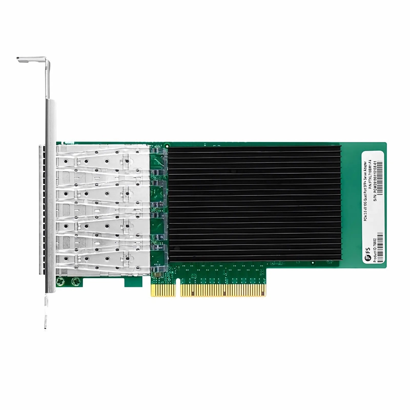 FyberOptix Intel XL710-BM1 Based Ethernet Network Interface Card, 10G Quad-Port SFP+, PCIe 3.0 x 8, Comparable to Intel X710-DA4, Full Height&Low Profile