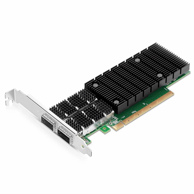 FyberOptix Intel E810-CAM2 Based Ethernet Network Interface Card, 100G Dual-Port QSFP28, PCIe 4.0 x 16, Comparable to Intel E810-CQDA2, Full Height&Low Profile