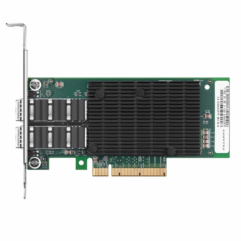 FyberOptix Intel 82599ES Based Ethernet Network Interface Card, 10G Dual-Port SFP+, PCIe 2.0 x8, Comparable to Intel X520-DA2, Full Height&Low Profile