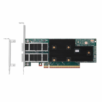 FyberOptix BroadcomA® BCM957608-P2200GQF00 Ethernet Network Interface Card, 200G Dual-Port QSFP112, PCIe 5.0 x 16, Standard & Low Profile