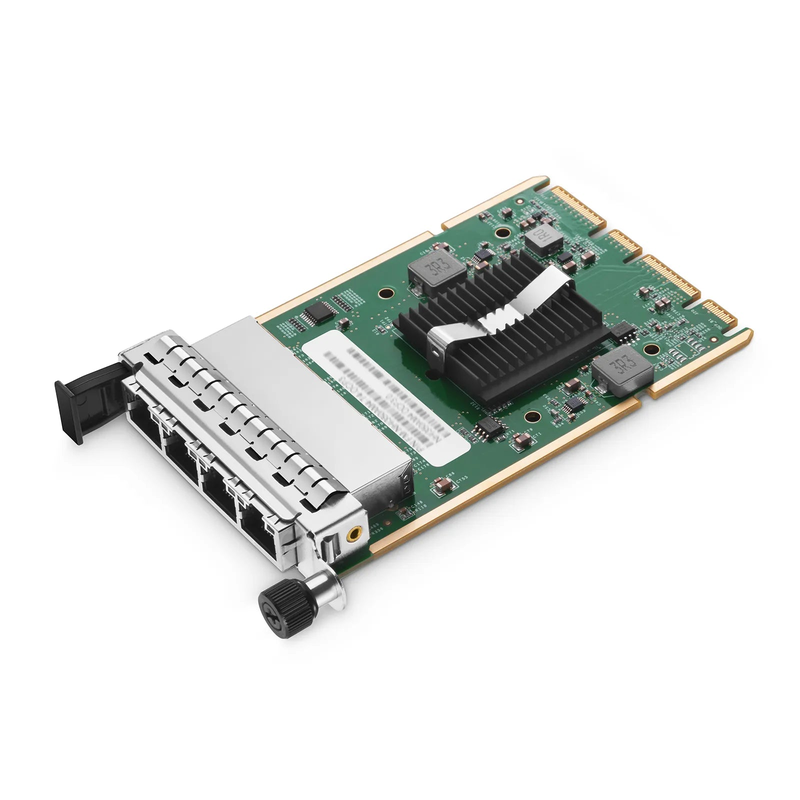 FyberOptix Intel I350-AM4 Based Ethernet Network Interface Card, 1G Quad-Port RJ45, OCP3.0, PCIe 2.0 x4, Comparable to Intel I350-T4, Tall&Short Bracket