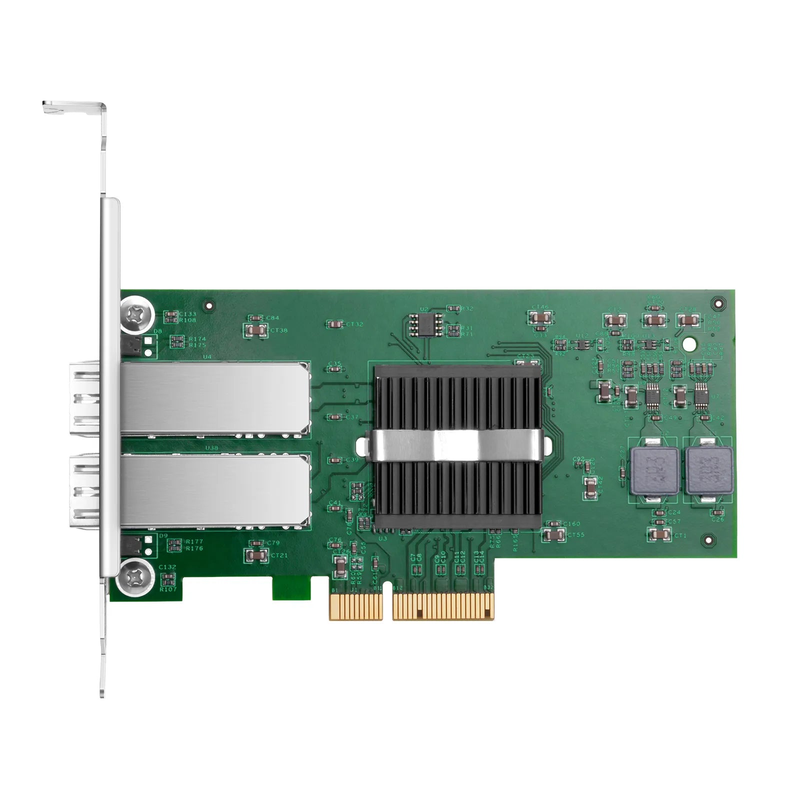 FyberOptix Intel I350-AM2 Based Ethernet Network Interface Card, 1G Dual-Port SFP, PCIe 2.0 x4, Comparable to Intel I350-F2, Tall&Short Bracket